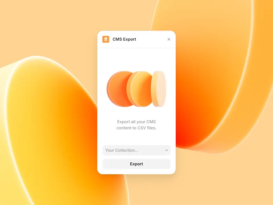 Screenshot of the CMS Export plugin for Framer