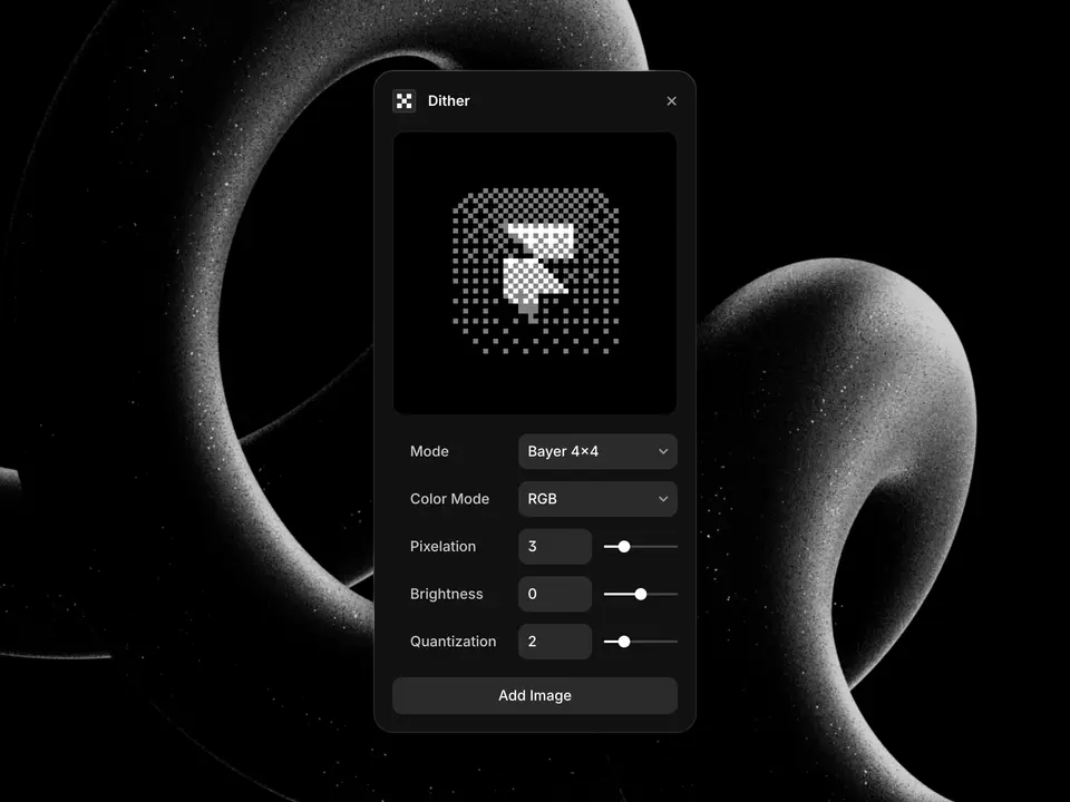 Screenshot of the Dither plugins for Framer