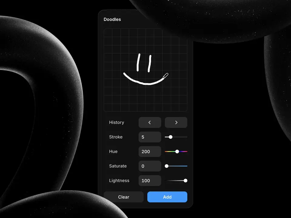 Screenshot of the Doodles plugin for Framer