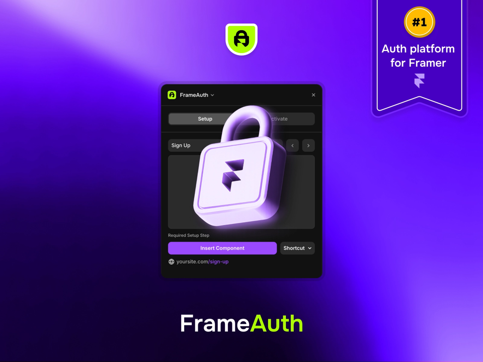 Screenshot of the FrameAuth plugin for Framer