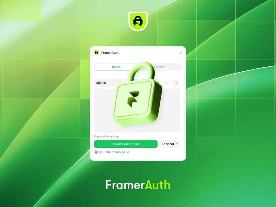 Screenshot of the FramerAuth plugin for Framer