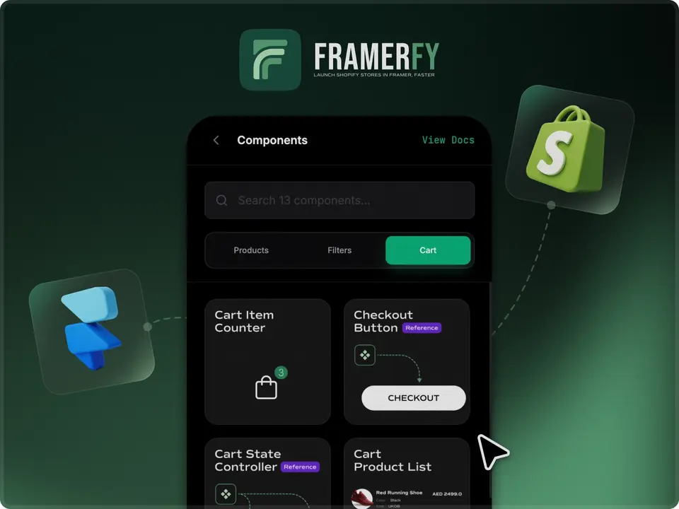 Framerfy plugin interface showing Shopify product syncing