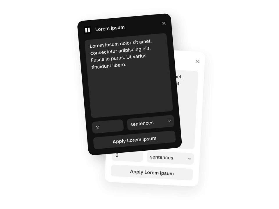 Screenshot of the Lorem Ipsum plugin for Framer