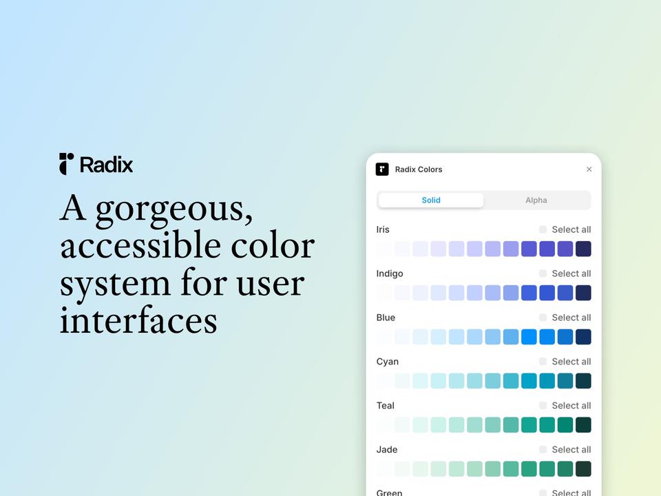 Screenshot of the Radix Colors plugin for Framer