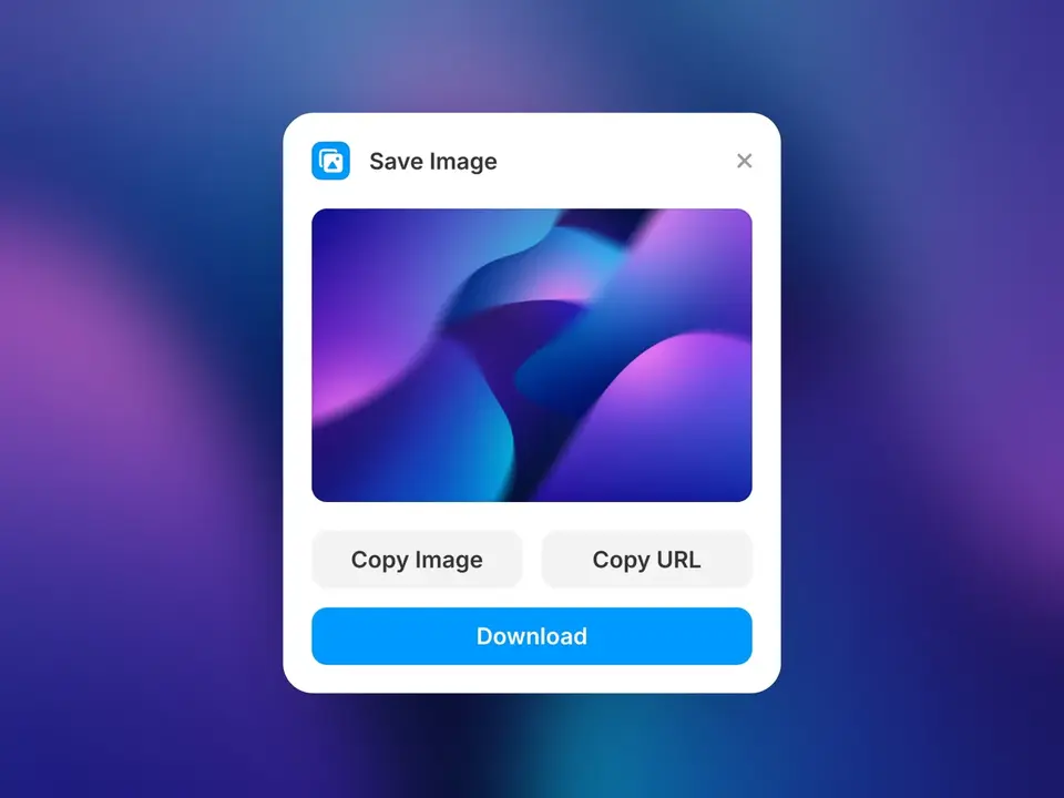 Screenshot of the Save Image plugin for Framer