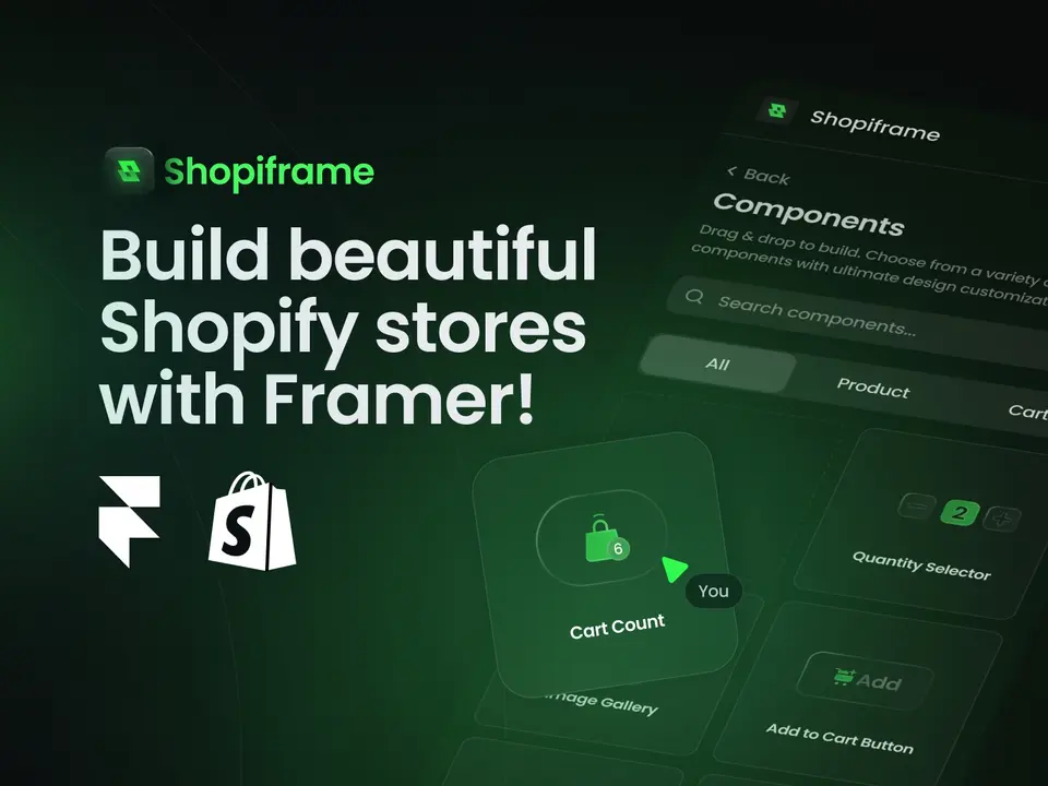 Screenshot of the Shopiframe plugin for Framer