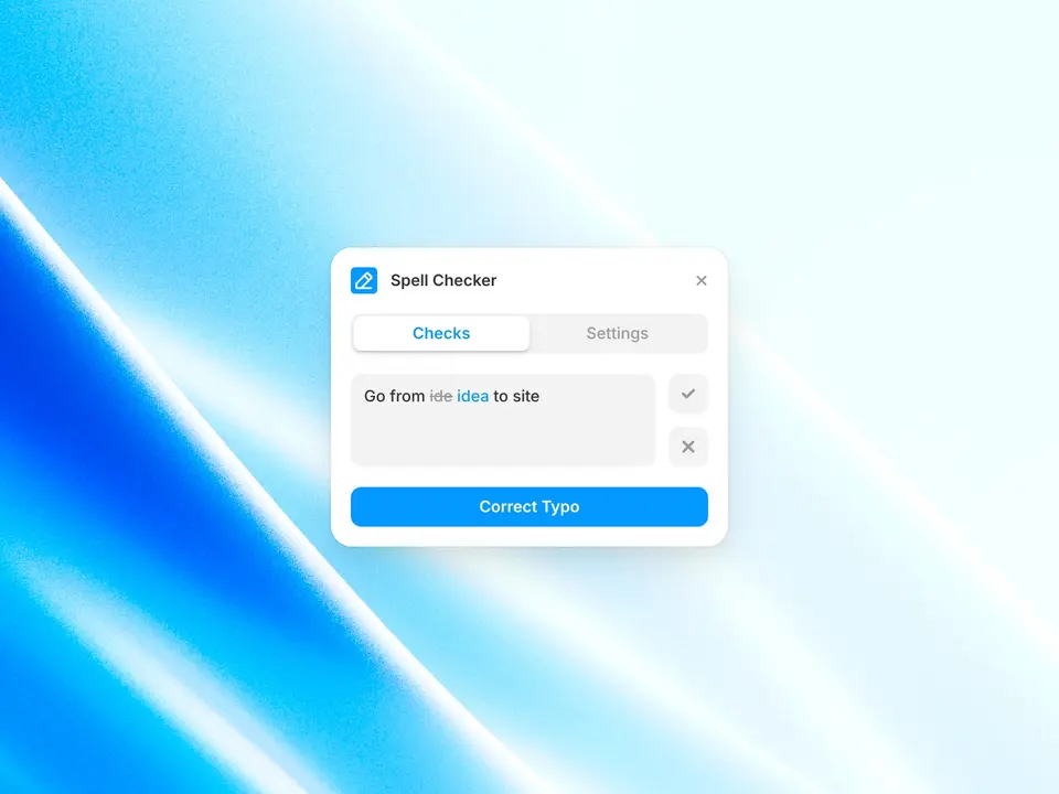 Screenshot of the Spell Check plugin for Framer