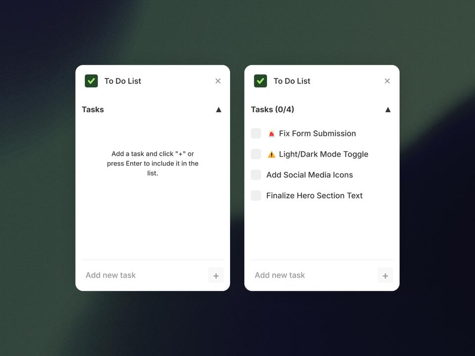 Screenshot of the To Do List plugin for Framer