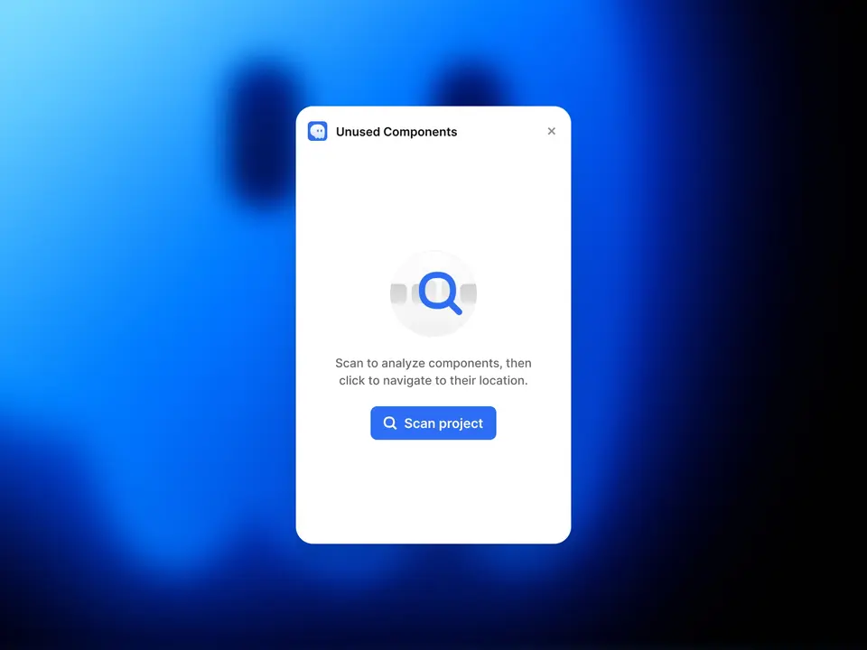 Screenshot of the Unused Components plugin for Framer