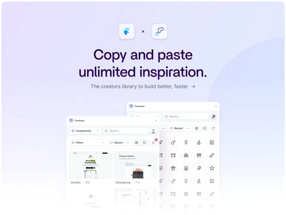 Screenshot of the Flowbase plugin for Framer